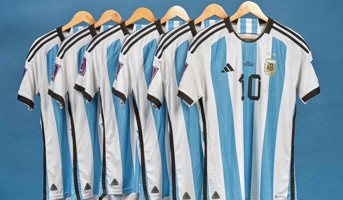 Set of 6 Messi World Cup shirts sells for $7.8 million at auction in New York